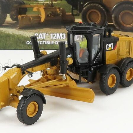 DM-MODELS 1/87 CATERPILLAR | CAT12M3 RUSPA LIVELLATRICE GOMMATA - SCRAPER TRACTOR MOTOR GRADER | YELLOW BLACK