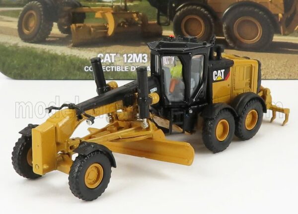 DM-MODELS 1/87 CATERPILLAR | CAT12M3 RUSPA LIVELLATRICE GOMMATA - SCRAPER TRACTOR MOTOR GRADER | YELLOW BLACK