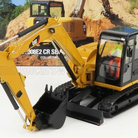 DM-MODELS 1/32 CATERPILLAR | CAT308E2 CR SB ESCAVATORE CINGOLATO - TRACTOR HYDRAULIC MINI EXCAVATOR | YELLOW BLACK