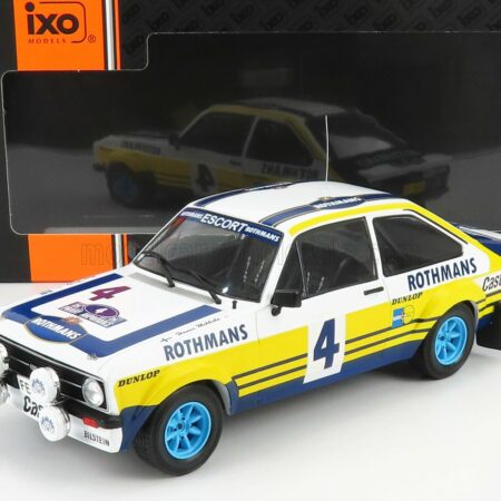 IXO-MODELS 1/18 FORD ENGLAND | ESCORT RS MKII TEAM ROTHMANS N 4 RALLY ACROPOLIS 1979 H.MIKKOLA - A.HERTZ | WHITE YELLOW BLUE