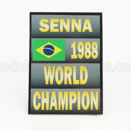 CARTRIX 1/18 ACCESSORIES | F1  WORLD CHAMPION PLATE PIT BOARD - McLAREN MP4/4 HONDA N 12 SEASON 1988 AYRTON SENNA | GREY BLACK YELLOW