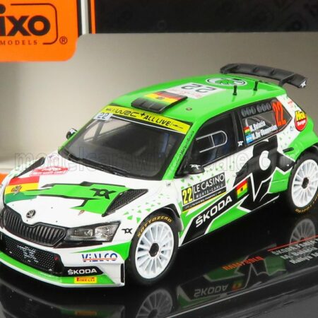 IXO-MODELS 1/43 SKODA | FABIA RALLY2 EVO N 22 RALLY MONTECARLO 2021 M.WILKISON - M.DER OHANNESIAN | WHITE GREEN BLACK