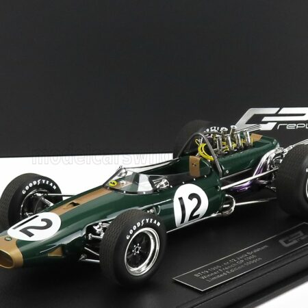 GP-REPLICAS 1/18 BRABHAM | F1  BT19 N 12 WINNER FRENCH GP JACK BRABHAM 1966 WORLD CHAMPION - CON VETRINA - WITH SHOWCASE | GREEN GOLD