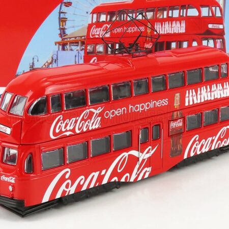 CORGI 1/76 BLACKPOOL | DECKER DOUBLE TRAM AUTOBUS COCA-COLA OPEN HAPPINESS 1934 | RED WHITE