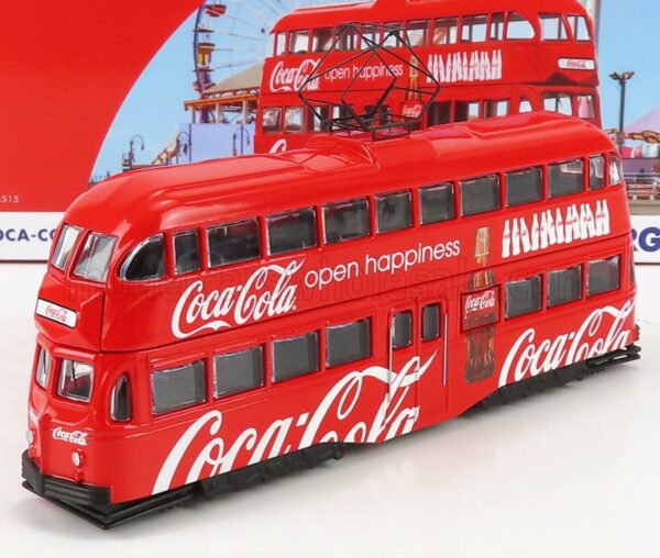 CORGI 1/76 BLACKPOOL | DECKER DOUBLE TRAM AUTOBUS COCA-COLA OPEN HAPPINESS 1934 | RED WHITE