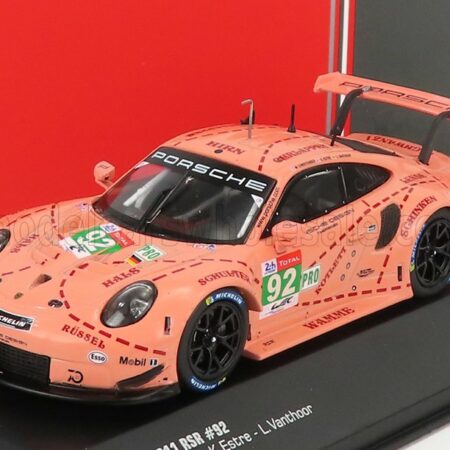 IXO-MODELS 1/43 PORSCHE | 911 991 RSR TEAM PORSCHE GT N 92 WINNER LMGTE PRO PINK PIG TRIBUTE 24h LE MANS 2018 MICHEAL CHRISTENSEN - KEVIN ESTRE - LAURENS VANTHOOR | PINK