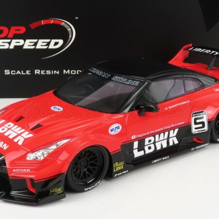 TRUESCALE 1/18 NISSAN | SKY LINEGT-RR (R35) N 5 LBWK LIBERTY WALK 2016 | RED BLACK