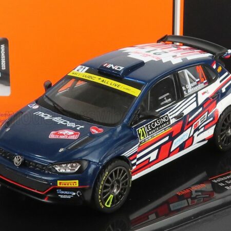 IXO-MODELS 1/43 VOLKSWAGEN | POLO GTi R5 N 21 RALLY MONTECARLO 2021 N.GRYAZIN - K.ALEKSANDROV | BLUE WHITE RED