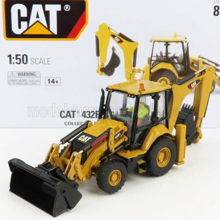 DM-MODELS 1/50 CATERPILLAR | CAT432F2 RUSPA GOMMATA CON ESCAVATORE - ECAVATOR AND SCRAPER TRACTOR WHEEL LOADER | YELLOW BLACK