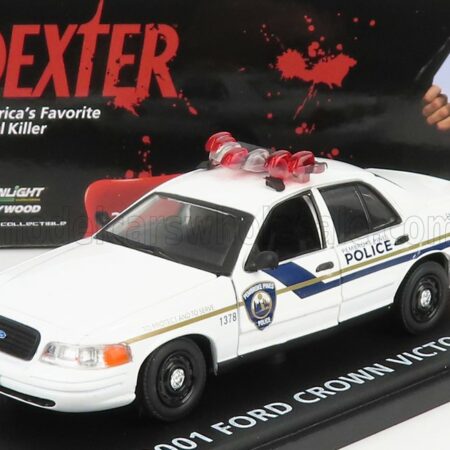 GREENLIGHT 1/43 FORD USA | CROWN VICTORIA PEMBROKE PINES POLICE 2001 - DEXTER | WHITE