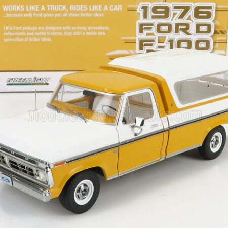 GREENLIGHT 1/18 FORD USA | F-100 PICK-UP 1956 CLOSED 1976 | YELLOW WHITE