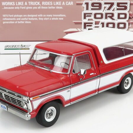 GREENLIGHT 1/18 FORD USA | F-100 PICK-UP 1956 CLOSED 1975 | RED WHITE