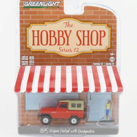 GREENLIGHT 1/64 NISSAN | PATROL WITH BACKPACKER 1975 | RED BEIGE