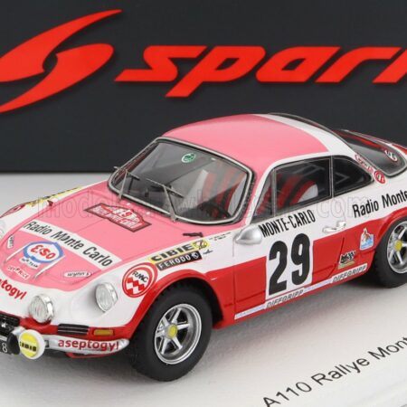 SPARK-MODEL 1/43 RENAULT | ALPINE A110 1600S N 29 RALLY MONTECARLO 1973 P.MOSS - E.CRELLIN | PINK WHITE RED