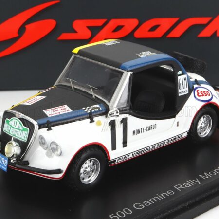 SPARK-MODEL 1/43 FIAT | 500 AMINE N 11 RALLY MONTECARLO 1969 R.F.DULBECCO - Y.LE GRAVEREND | WHITE BLACK