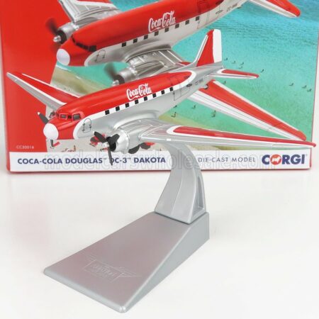 CORGI 1/144 DOUGLAS | DAKOTA DC-3 AIRPLANE COCA-COLA 1941 | RED WHITE SILVER