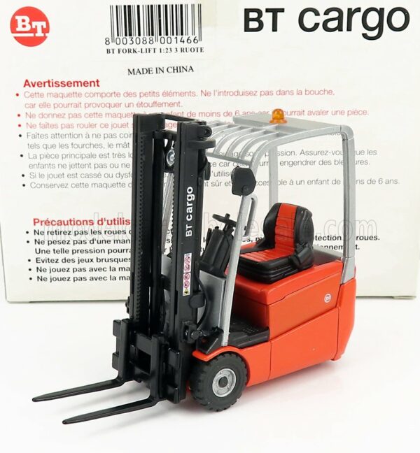 ROS-MODEL 1/23 BT CARGO | B316 CARRELLO ELEVATORE VERTICALE - VERTICAL ORDER PICKER 3 WHEELS | BLACK ORANGE