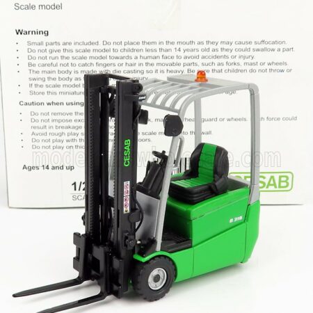 ROS-MODEL 1/23 CESAB | B316 CARRELLO ELEVATORE VERTICALE - VERTICAL ORDER PICKER 3 WHEELS | GREEN BLACK