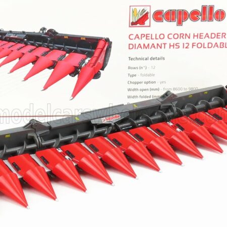 ROS-MODEL 1/32 ACCESSORIES | CAPELLO CORN HEADER DIAMANTS HS12 FOLDABLE | RED GREY