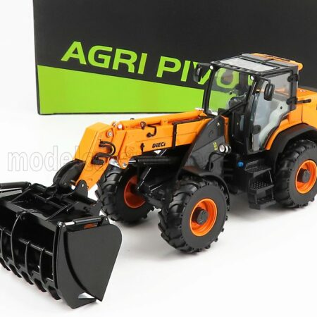 ROS-MODEL 1/32 DIECI | T90 PLUS AGRI PIVOT RUSPA GOMMATA 2010 - TRACTOR SCRAPER | YELLOW BLACK