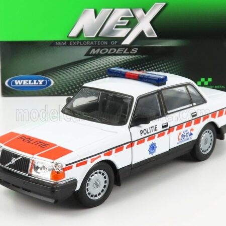 WELLY 1/24 VOLVO | 240 GL POLITIE DUTCH POLICE 1986 | WHITE ORANGE