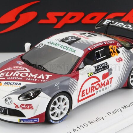 SPARK-MODEL 1/43 RENAULT | ALPINE A110 RALLY N 53 RALLY MONTECARLO 2022 C.CASANOVA D.CORVI | WHITE RED