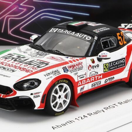 SPARK-MODEL 1/43 FIAT | 124 RALLY RGT N 52 RALLY MONTECARLO 2022 RBBIN - F.GRIMALDI | WHITE RED BLACK