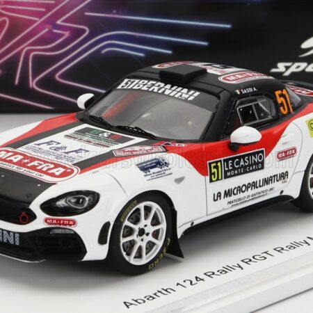 SPARK-MODEL 1/43 FIAT | 124 RALLY RGT N 51 RALLY MONTECARLO 2022 A.SASSI - ROMEI | WHITE RED BLACK