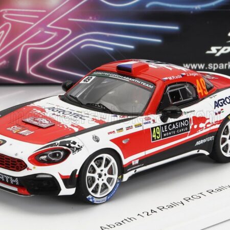 SPARK-MODEL 1/43 FIAT | 124 RALLY RGT N 49 RALLY MONTECARLO 2022 M.RADA - J.JUGAS | RED WHITE BLACK