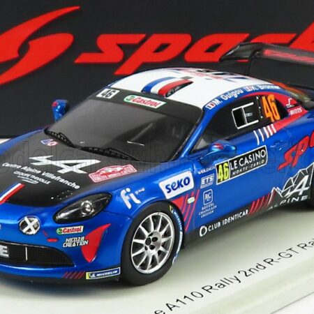 SPARK-MODEL 1/43 RENAULT | ALPINE A110 RALLY N 46 RALLY MONTECARLO 2022 E.GOIGOU - K.BRONNER | BLUE BLACK WHITE