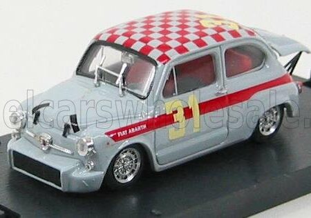 BRUMM 1/43 FIAT | 600 ABARTH 1000 BERLINA N 31 4h MONZA 1966 L.CELLA | GREY RED