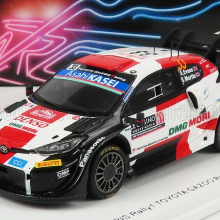 SPARK-MODEL 1/43 TOYOTA | YARIS GR RALLY1 TEAM TOYOTA GAZOO RACING WRT N 33 RALLY MONTECARLO 2022 E.EVANS - S.MARTIN | WHITE RED BLACK