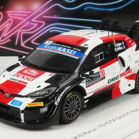 SPARK-MODEL 1/43 TOYOTA | YARIS GR RALLY1 TEAM TOYOTA GAZOO RACING WRT N 1 2nd RALLY MONTECARLO 2022 SEBASTIAN OGIER - BENJAMIN VEILLAS | WHITE RED BLACK