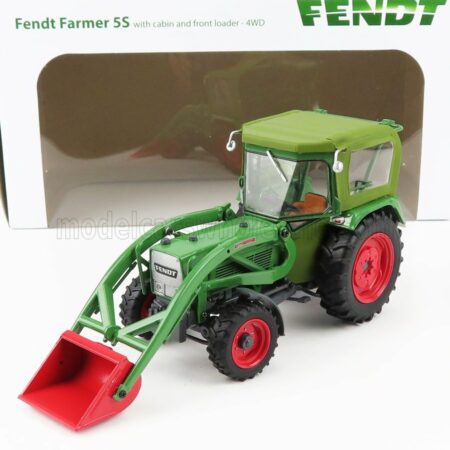 UNIVERSAL HOBBIES 1/32 FENDT | FARMER 5S 4WD TRACTOR WITH FRONT LOADER 1975 | GREEN RED