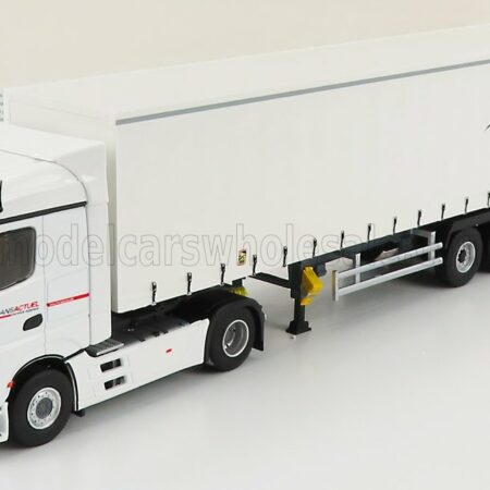 ELIGOR 1/43 MERCEDES BENZ | ACTROS 5 1851 TRUCK TELONATO TRANSACTUEL TRANSPORTS 2018 | WHITE