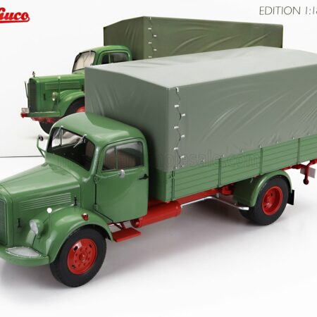 SCHUCO 1/18 MERCEDES BENZ | L3500 TRUCK TELONATO 1950 | BLUE GREY