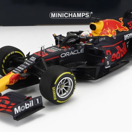 MINICHAMPS 1/18 RED BULL | F1  RB16B HONDA RA620H TEAM ASTON MARTIN N 33 WORLD CHAMPION WINNER MEXICO GP 2021 MAX VERSTAPPEN | MATT BLUE YELLOW RED