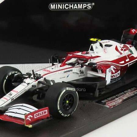 MINICHAMPS 1/18 ALFA ROMEO | F1  C41 TEAM ORLEN RACING N 99 LAST RACE ABU DHABI GP 2021 ANTONIO GIOVINAZZI | WHITE RED MET