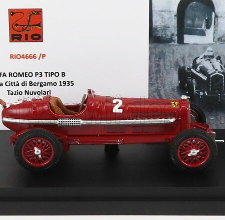 RIO-MODELS 1/43 ALFA ROMEO | P3 TIPO B N 2 WINNER COPPA CITTA DI BERGAMO 1935 TAZIO NUVOLARI | RED