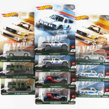 MATTEL HOT WHEELS 1/64 JEEP | SET ASSORTMENT 10 PIECES - 2X GLADIATOR 2020 - 2X FORD BRONCO R - 2X FORD F-150 SVT LIGHTNING 1999 - 2X DATSUN SUNNY 1975 | VARIOUS