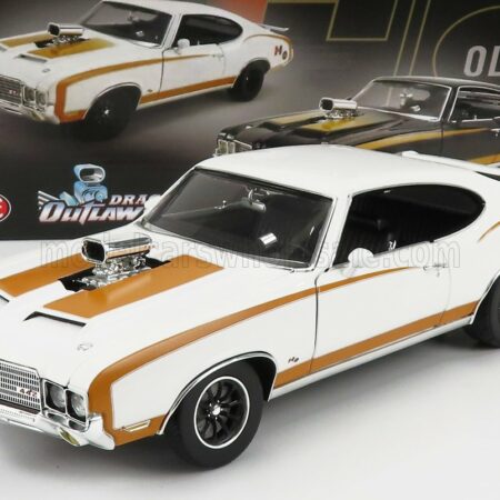 ACME-MODELS 1/18 OLDSMOBILE | 442 HURST COUPE DRUG OUTLAW DRAGSTER 1972 | WHITE YELLOW