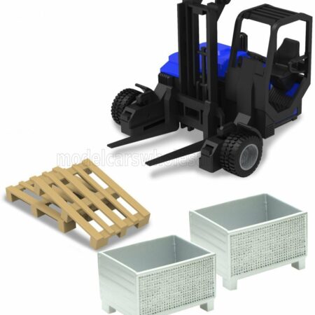 BURAGO 1/43 ACCESSORIES | CARRELLO ELEVATORE VERTICALE - LORRY MOUNTED FORKLIFT VERTICAL ORDER PICKER 5 WHEELS | BLYE