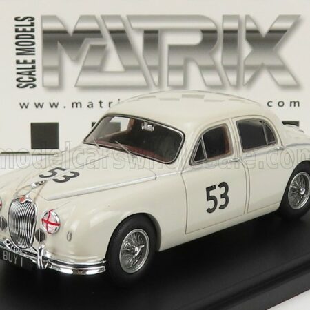 MATRIX SCALE MODELS 1/43 JAGUAR | MKII 3.4 LITRE N 53 2nd SIVERSTONE ANNUAL INTERNATIONAL TROPHY MEETING 1959 | WHITE