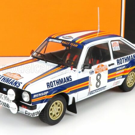 IXO-MODELS 1/24 FORD ENGLAND | ESCORT MKII RS 1800 TEAM ROTHMANS N 8 3rd RALLY SANREMO 1980 H.MIKKOLA - A.HERTZ | WHITE BLUE YELLOW