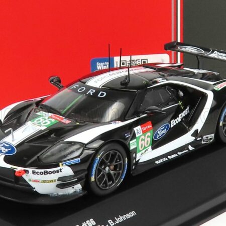 IXO-MODELS 1/43 FORD USA | GT FORD ECOBOOST 3.5L TURBO V6 TEAM FORD CHIP GANASSI UK N 66 6th LMGTE PRO CLASS 24h LE MANS 2019 S.MUICKE - O.PLA - B.JOHNSON | BLACK WHITE