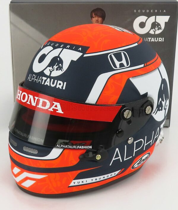 MINI HELMET 1/2 ARAI HELMET | F1  CASCO HELMET AT02 HONDA RA620H TEAM ALPHA TAURI N 22 SEASON 2021 YUKI TSUNODA | WHITE BLACK RED