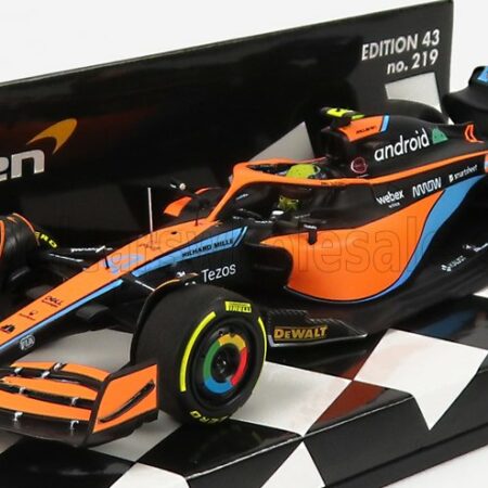 MINICHAMPS 1/43 McLAREN | F1  MCL36 MERCEDES TEAM MCLAREN N 4 BAHRAIN GP 2022 LANDO NORRIS | ORANGE LIGHT BLUE