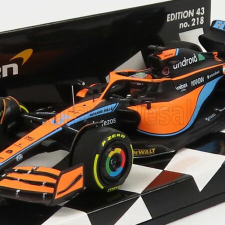 MINICHAMPS 1/43 McLAREN | F1  MCL36 MERCEDES TEAM MCLAREN N 3 BAHRAIN GP 2022 DANIEL RICCIARDO | ORANGE LIGHT BLUE