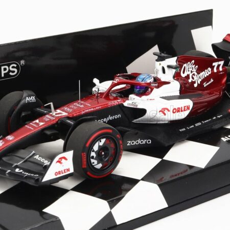 MINICHAMPS 1/43 ALFA ROMEO | F1  C42 TEAM ORLEN RACING N 77 BAHRAIN GP 2022 VALTTERI BOTTAS | WHITE RED MET