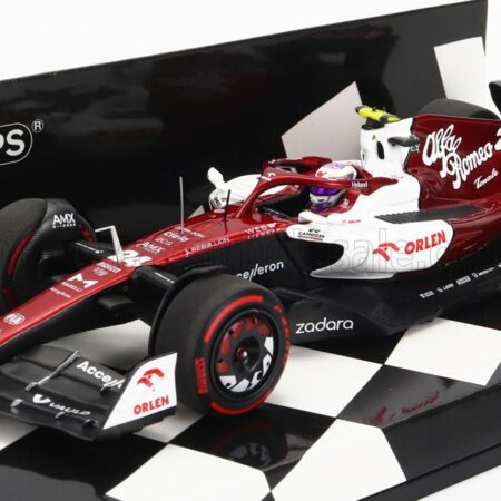 MINICHAMPS 1/43 ALFA ROMEO | F1  C42 TEAM ORLEN RACING N 24 BAHRAIN GP 2022 GUANYU ZHOU | WHITE RED MET